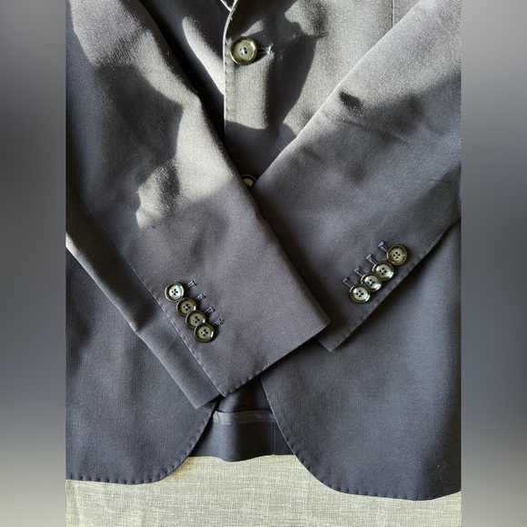 🌟 Lux TAGLIATORE Navy Blue WOOL Sport Blazer Jacket Sz Eu 50/ Us 40 - Picture 9 of 9
